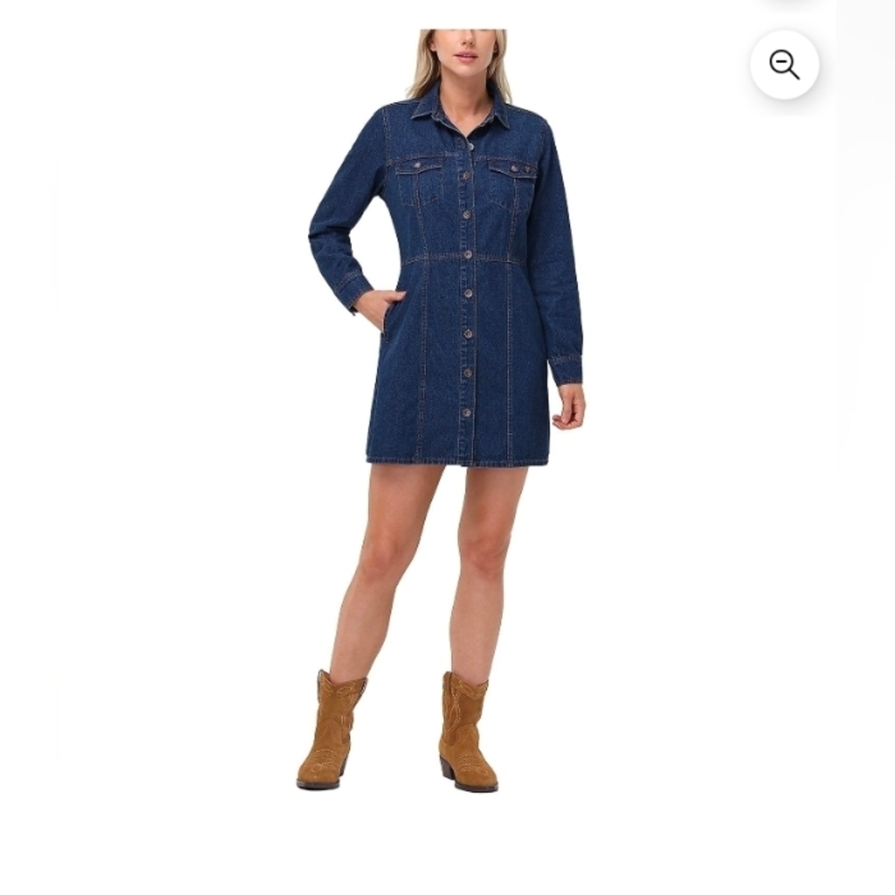 Frye Women's Long Sleeve Denim Mini Dress